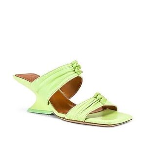 Rejina Pyo Camillia Leather Open Toe Sandals in Melon Green